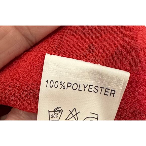 One Way Wrap Around Paisley Mini Dress Long Sleeves Red/Orange 12 - Picture 13 of 13